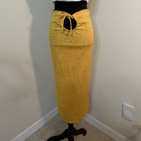 Zara maxi skirt - XS orange/gold with yellow swirl - boho chic- - Picture 1 of 4